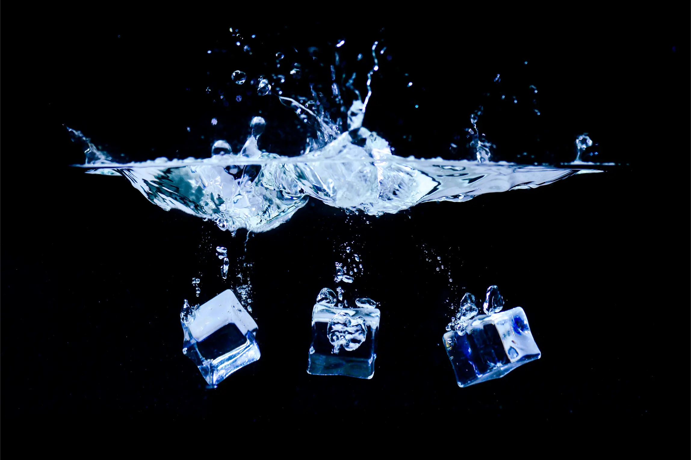 ice cubes black background