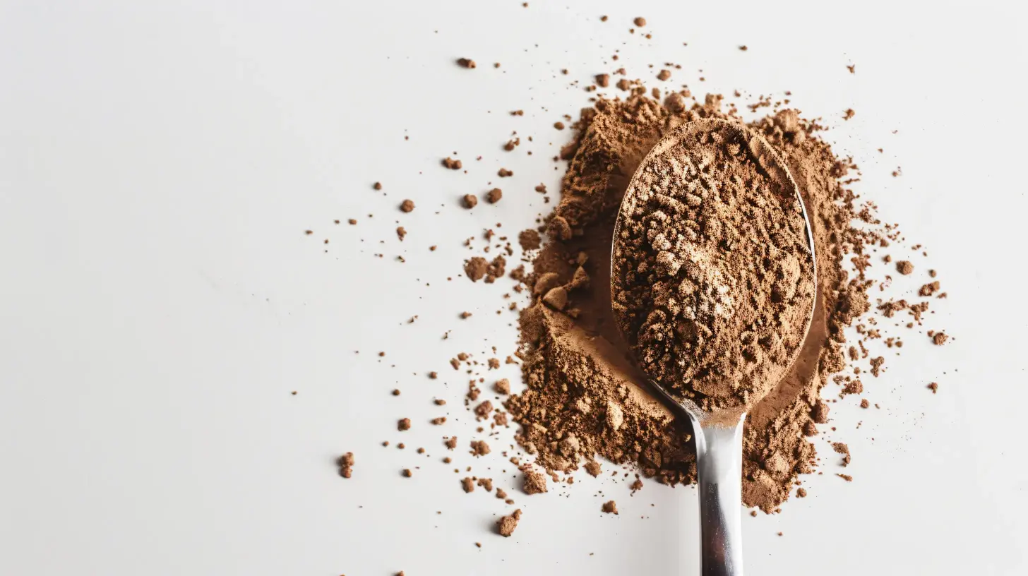 spoon chocolate powder is being used make chocolate scoop 1