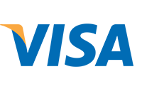 Blue VISA logo with white background