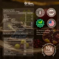 Nutritional supplement facts and ingredients.
