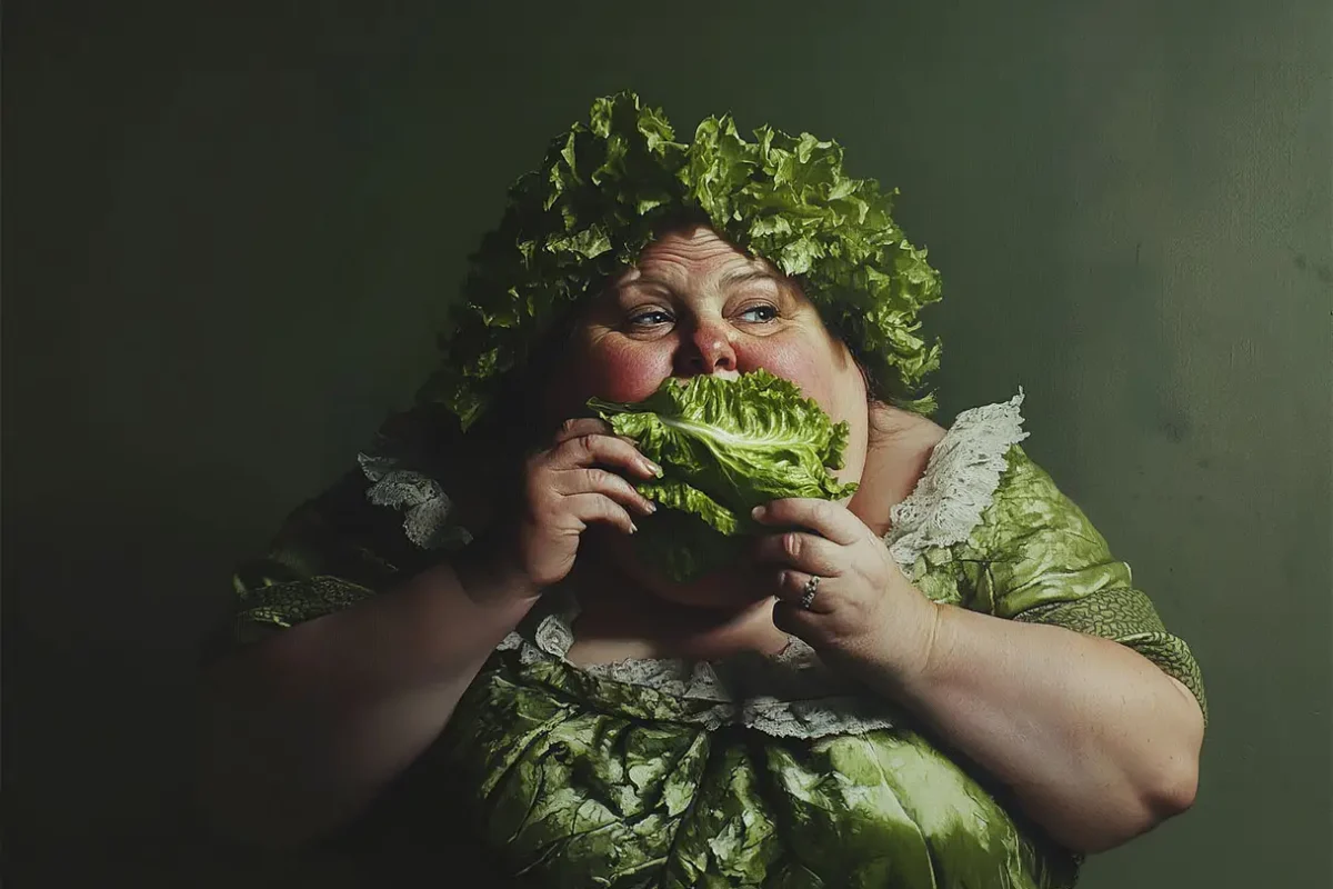 plussize woman eating lettuce2