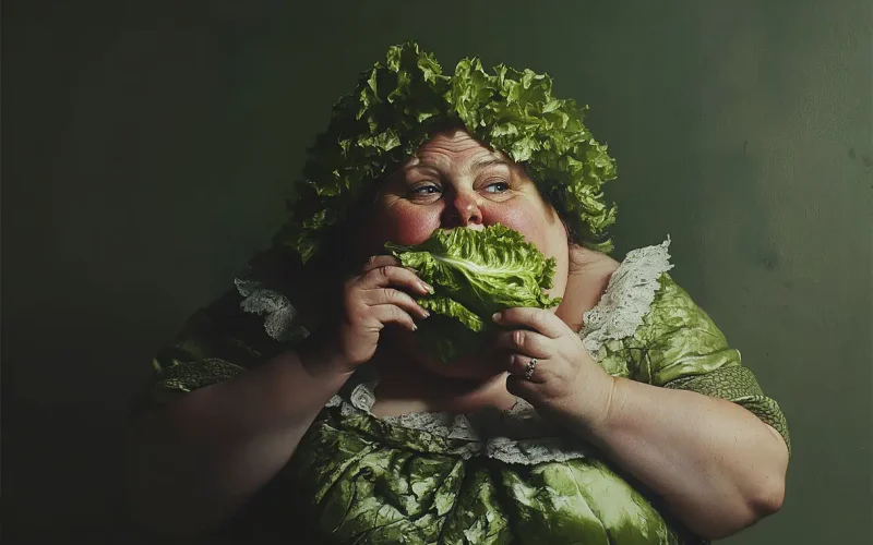 plussize woman eating lettuce2